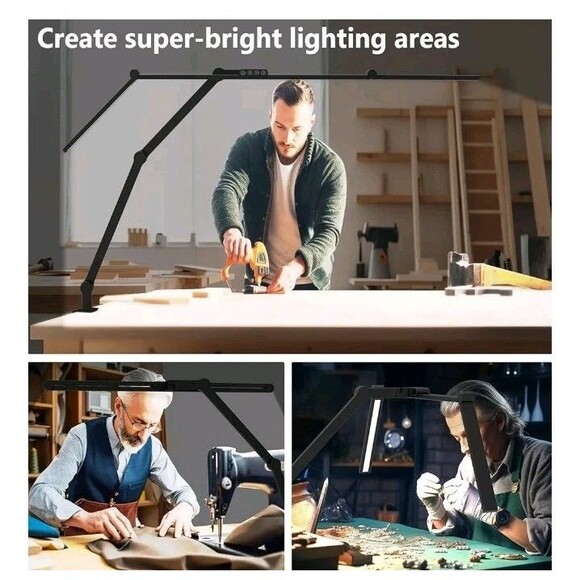 Sleek Black LED Desk Lamp with Remote - Picture 4 of 8